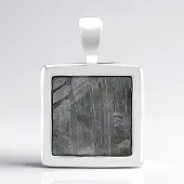 Cavill - Zilveren Hanger met Aletai Meteoriet - 925 Sterling Zilver - 2,83 ct Carre Slijpsel - Modern Kosmisch Sieraad - 23x15 mm