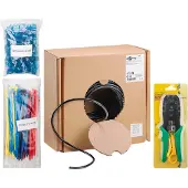 Goobay Outdoor set met 100 meter U/UTP CAT6 netwerkkabel, 100 tie-wraps, 100 connectoren en krimptang