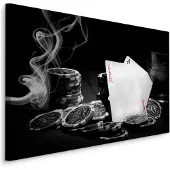 Karo-art Schilderij - Poker Set, Speelkaarten, zwart/wit/rood, Premium Print