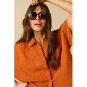 Sissy-Boy Donkeroranje mousseline blouse | Maat: XS