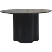 Lizzely Garden & Living Eettafel organisch rond mangohout Demi 130x130cm zwart organische eettafel