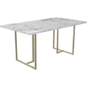 DOMUS Astor - Eettafel 160x90 cm 8 plaatsen in Marmerlook Wit (75 x 160 x 90 cm)