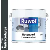 Ruwol Betonverf Antracietgrijs (RAL 7016) 2,5 liter