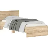 vidaXL Bedframe met Hoofdbord met hoofdeinde Sonoma Eiken Bewerkt hout