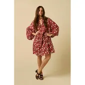 Sissy-Boy Donkerpaarse jurk met bloemenprint | Maat: M
