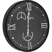 Kolony Industrieel Wandklok Ø 59 cm – Zwart & Zilver – Met Echt Draaiende Tandwielen – Moderne Designklok – Raderklok