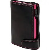Tony Perotti Furbo Leren RFID Pasjeshouder met Papier-en kleingeldvak Black/Fuchsia