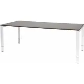 Schaffenburg Verstelbaar Bureau - Domino 200x90 grijs - wit frame