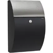 Allux Brievenbus 7000 Zwart/Rvs Klep - 40700035
