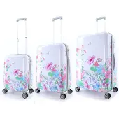 Elle Kofferset 3 Delig - Reiskoffer Set - Harde Kofferset - Trolleyset ? Bouquet - Wit - Wit / Set