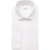 Seidensticker Cover Cotton Shaped Overhemd wit, Effen