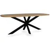 Lizzely Garden & Living Eettafel Deens ovaal 240cm lichtbruin Hero ovale eettafel