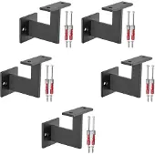Sotech 5 x leuningbevestiging, staal, zwart, plat, 90°, 63x81x78 mm