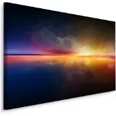 Karo-art Schilderij - De Horizon, Abstract, Print op Canvas, Premium Print