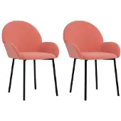 Syfax Eetkamerstoelen 2 st fluweel roze
