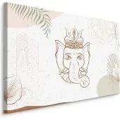 Karo-art Schilderij - Prachtige tekening van Ganesha, Premium Print