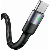 Usams U26 USB-C Kabel 1m 3A Fast Charging Zwart Nylon Gevlochten