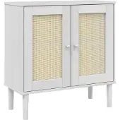 vidaXL Dressoir SENJA 80x35x80 cm rattan look massief grenenhout wit