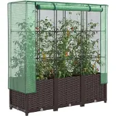 vidaXL Plantenbak verhoogd met kashoes 80x40x138 cm rattanlook