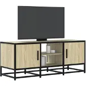 vidaXL Tv-meubel 120x35x41 cm bewerkt hout en metaal zwart