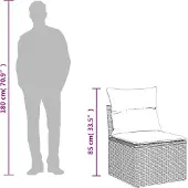 vidaXL 13-delige Loungeset met kussens poly rattan zwart