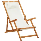 vidaXL Strandstroelen 2 st inklapbaar stof en massief hout bladpatroon