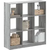 vidaXL Boekenkast 68,5x32x75 cm bewerkt hout grijs sonoma eikenkleurig