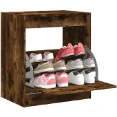 vidaXL Schoenenkast 80x42x69 cm bewerkt hout gerookt eikenkleurig