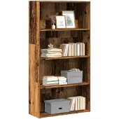 vidaXL Boekenkast 80x30x189 cm bewerkt hout oud houtkleurig
