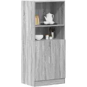 vidaXL Keukenkast 57x41,5x131,5 cm bewerkt hout gerookt eikenkleurig