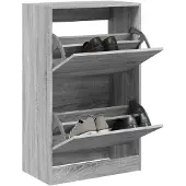 vidaXL Schoenenkast met 2 klaplades 80x42x108 cm grijs sonoma