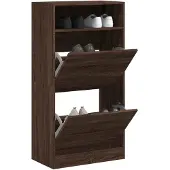 vidaXL Schoenenkast 60x34x116 cm bewerkt hout zwart