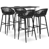 vidaXL 5-delige Barset zwart en wit