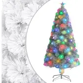 vidaXL Kunstkerstboom met verlichting 150 cm glasvezel wit