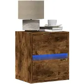 vidaXL Nachtkastjes met LED's 2 st wandgemonteerd wit