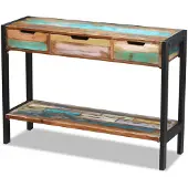 vidaXL Dressoir met 3 lades 110x35x75 cm massief mangohout
