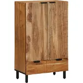 vidaXL Highboard met lade Bruin 60 x 33 x 100 cm Massief Mango Hout