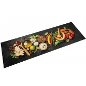 vidaXL Keukenmat wasbaar kruidenprint 45x150 cm fluweel