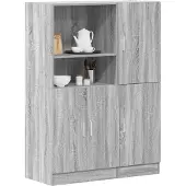 vidaXL 2-delige Keukenkastenset bewerkt hout wit