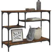 vidaXL Wandtafel met schappen 100x35x75 cm zwart