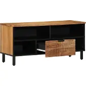 vidaXL TV Kast met lade Bruin 100 x 33 x 46 cm Massief Mango Hout