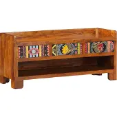 vidaXL Schoenenbank Honing bruin 100 x 35 x 45 cm Massief Acacia Hout