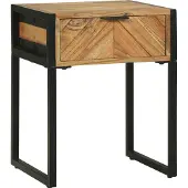 vidaXL Nachtkastje Bruin 40 x 35 x 50 cm Massief acaciahout en metaal