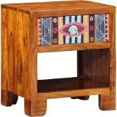 vidaXL Dressoir met lade Multikleur 40 x 35 x 45 cm Massief acaciahout