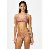 Pieces Dames strik brazilian bikini slip pcada roze golven print