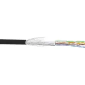 InLine Patchkabel Cat.5e, zwart, SF/UTP, AWG26, PVC, 100m