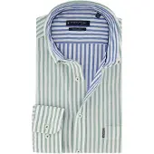 Giordano overhemd groen streepjes regular fit