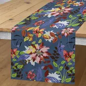 Abakuhaus Botanische tafelloper – leisteenblauw veelkleurig – 40x180 cm