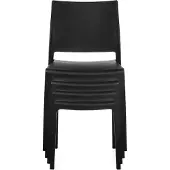 Hjh LIVING Eetkamerstoel / bezoekersstoel T37 V kunststof zwart 4-pack