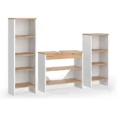 Vicco Badkamermeubelset Karli, Wit/Goudkleurig Eiken, 3 delen